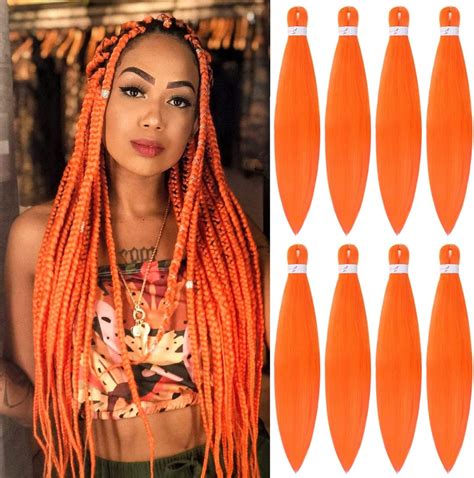 Leeven Packs Orange Extension De Cheveux De Tressage Ez Pr Tir E