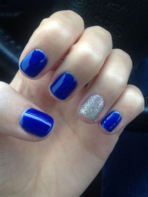 Dark Blue And Silver Gel Nail Polish Gel Nails Nails Gel Nail Polish