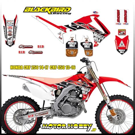 BLACKBIRD KIT ADESIVI Grafiche Team Honda Muscle Milk Tj Honda Crf 250