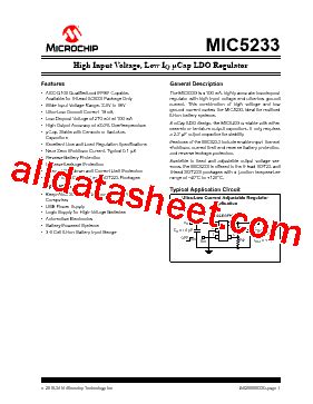 MIC5233 3 0YM5 TR Datasheet PDF Microchip Technology