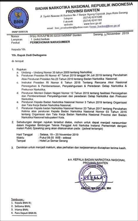 Contoh Surat Permohonan Untuk Menjadi Narasumber Surat Permohonan