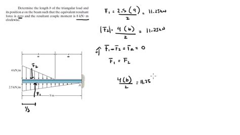 Determine The Length B Of The Triangular Load And Its Position A Youtube