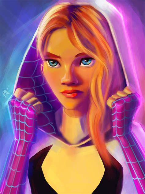 Gwen Stacy Poster Ghost Spider Wall Art Spider Gwen Poster Miles ...