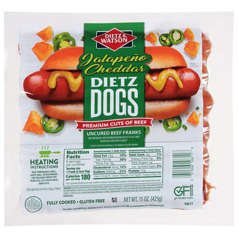 Dietz And Watson Beef Franks Jalapeno Cheddar Uncured 15 Oz Delivery Or Pickup Near Me Instacart