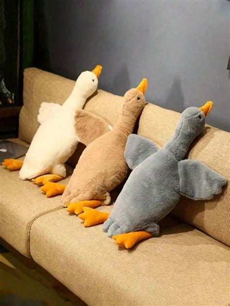 1pc Almofada de pelúcia em forma de cisne boneco de pelúcia grande e