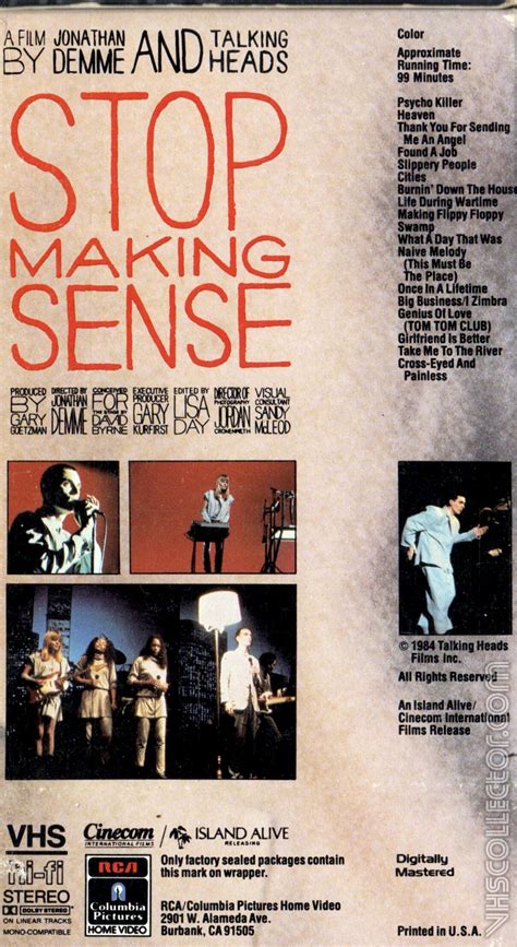 Talking Heads Stop Making Sense Dvd