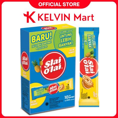 Jual Slai Olai Nanas Pck 20g X 10 Pcs Roma Biskuit Kelvin Mart