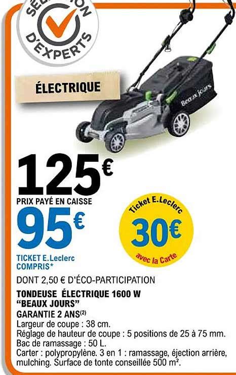 Promo Tondeuse Lectrique W Beaux Jours Chez E Leclerc