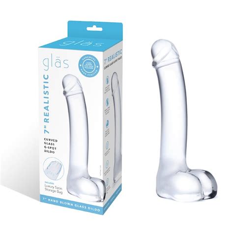 Glas Inches Realistic Curved Glass G Spot Dildo Clear Mq Adult Store