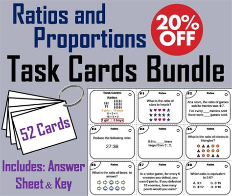 Ratios And Proportions Task Cards Teaching Resources