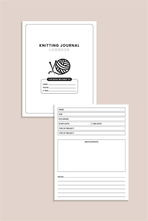 Knitting Journal Logbook KDP Interior MasterBundles