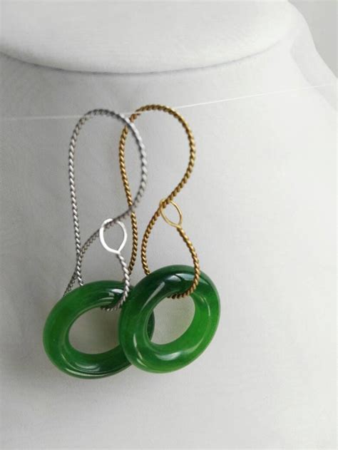 Green Hoop Jade Filigree Earrings Choker Necklace Pendant Etsy