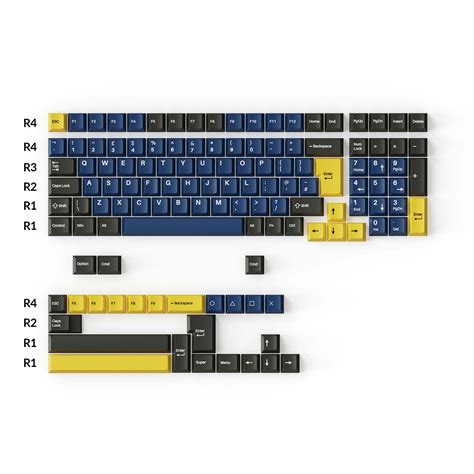 Cherry Profile Double Shot PBT Full Set Keycaps Royal Keychron