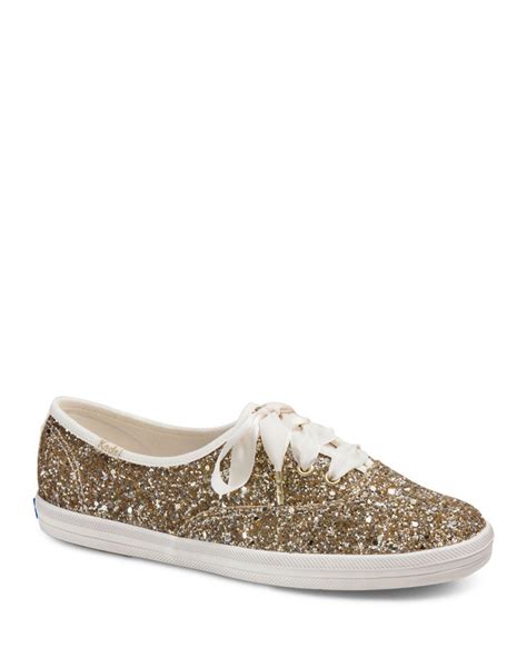 Keds Canvas X Kate Spade New York Womens Glitter Lace Up Sneakers Lyst