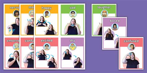 Asl Emotions Flash Cards Professor Feito Twinkl