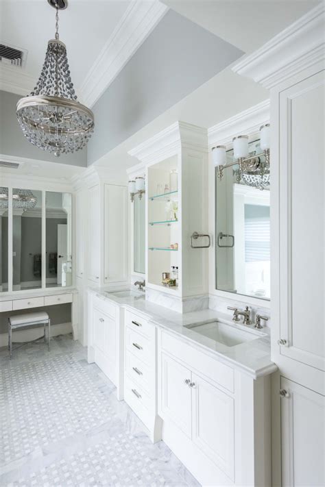 Make Up Counter And Double Vanity Traditional Bathroom New York