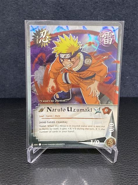 Mavin Naruto Card CCG 2002 Bandai Wavy Foil Naruto Uzumaki 025 NM