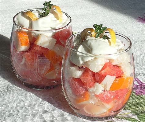 Recette De Verrine De Pamplemousse Au Crabe Et Au Surimi La Recette