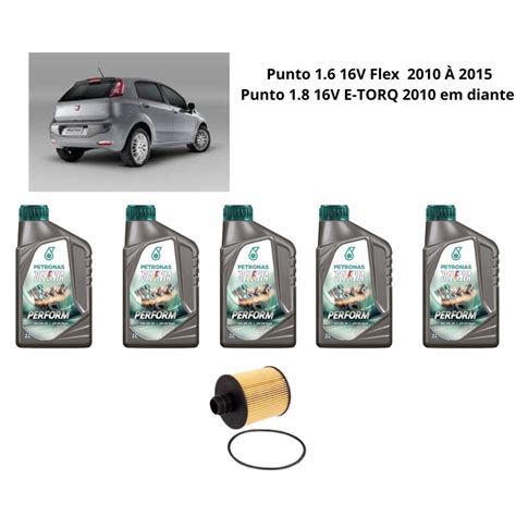 Kit Troca De Oleo Punto 1 8 16V E Torq JUL 10 Diante Selenia Submarino