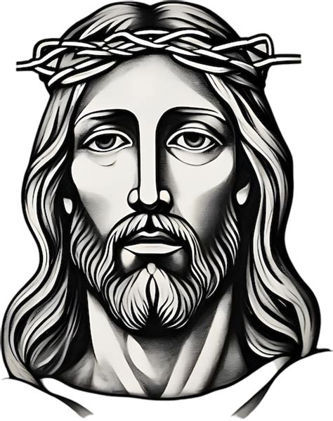 Desenho Em Preto E Branco De Jesus Cristo Psd Premium