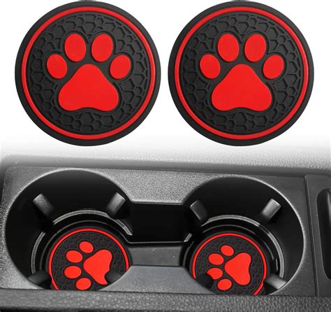 Amazon Justtop Car Cup Holder Coaster Pcs Pvc Paw Car Coaster