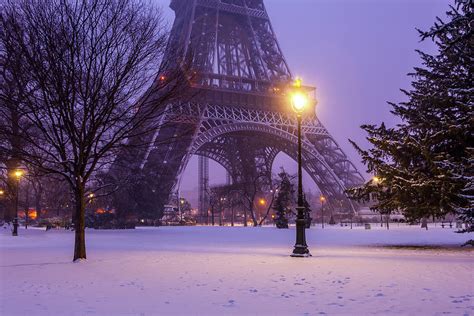 Eiffel Tower Snow Photograph by Serge Ramelli