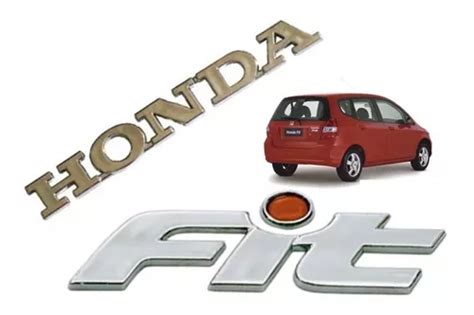 Kit Emblemas Letreiro Honda Fit A Pingo Vermelho