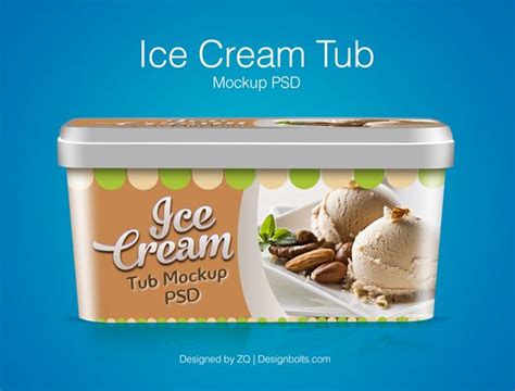 Free Ice Cream Tub Packaging Mockup Psd Ice Cream Tubs Ice Cream