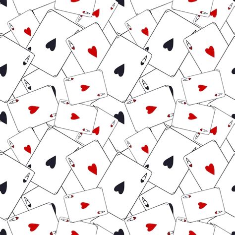 Playing cards pattern. ace of hearts seamless. card game pattern ...