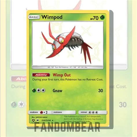 Wimpod Shiny Holo Rare Card Sv Sv Hidden Fates Vault Pokemon