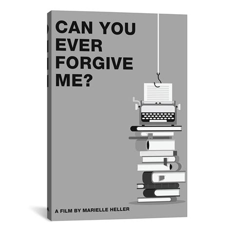 Can You Ever Forgive Me Minimalist Poster Black White Minimalist Poster Canvas Art