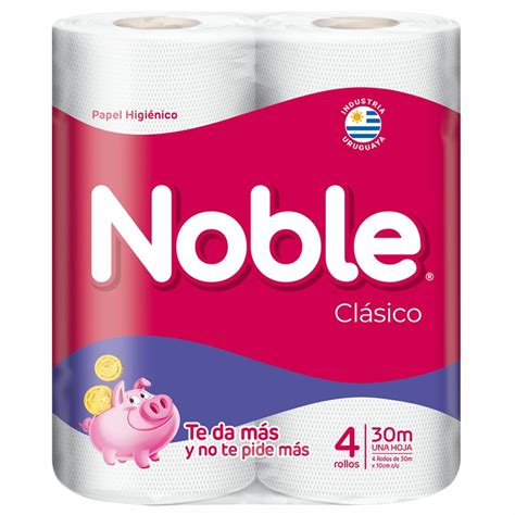 Papel Higiénico Noble Clásico Una Hoja 30m X4 — Coral