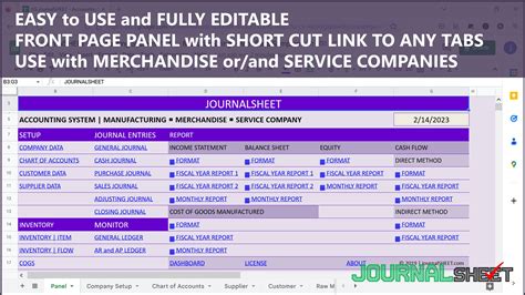 Google Spreadsheet Accounting Template for Manufacturing Business ...