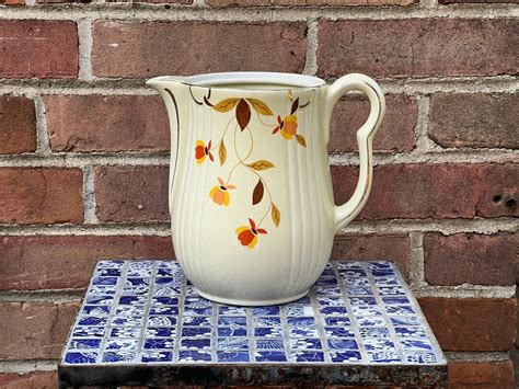 Hall China Autumn Leaf Cup Coffeepot Pitcher Tall Rayed No Lid