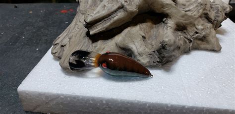 Custom Painted Rock Crawler Crankbait Ice Blue Craw Ebay