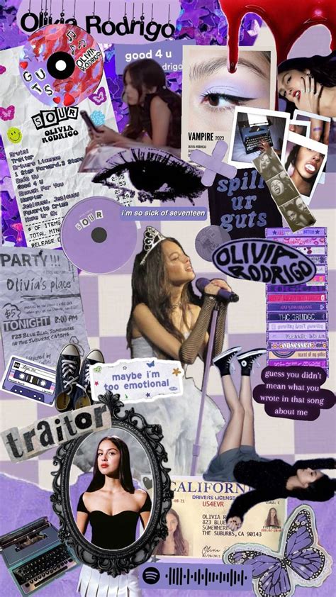 The Collage Is Made Up Of Many Different Things In Purple And Black