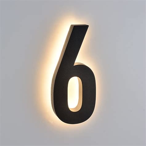 Buy Inch M Stainless Steel Backlit Led Floating House Numbers Up