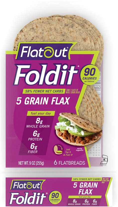 Flatout Foldit Grain Flax Flatbread Flatout