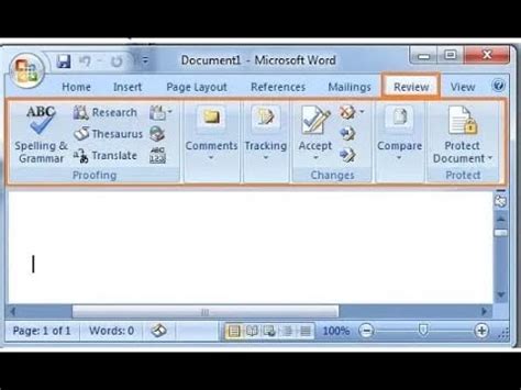 How To Use Review Tab In Ms Word Part Class Youtube