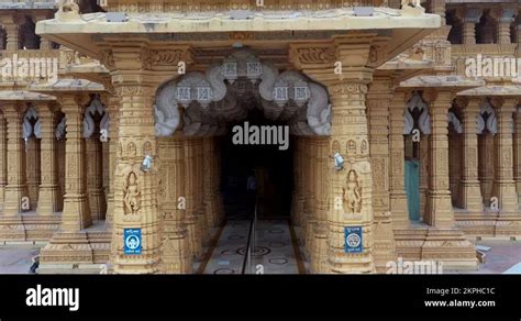 Entrance Gate Of The Somnath Mandir With People Visiting Inside The