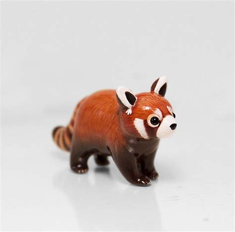 Reserved For Hannah Red Panda Figurine Ooak Handmade Polymer Etsy