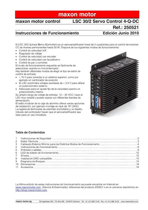 Pdf Instrucciones De Funcionamientodocs Europe Electrocomponents