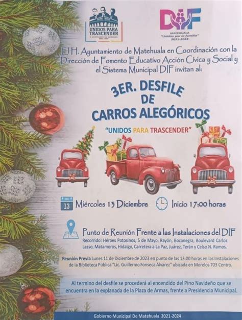 Gobierno De Matehuala Invita Al Tercer Desfile De Carros Alegoricos