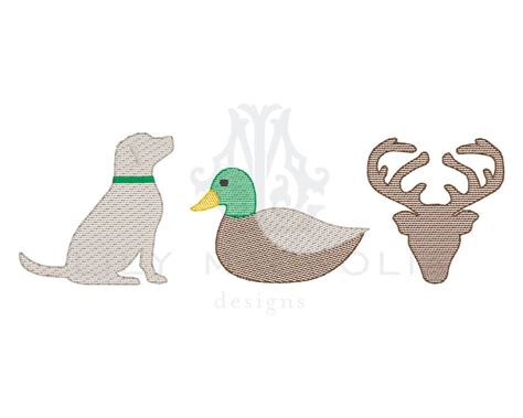 Hunting Trio Quick Stitch Embroidery Design Hunting Light Etsy