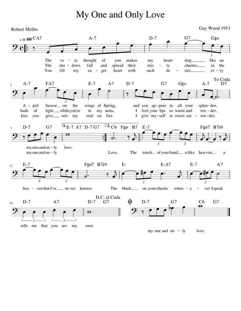 My One And Only Love Sheet Music For Trombone Solo