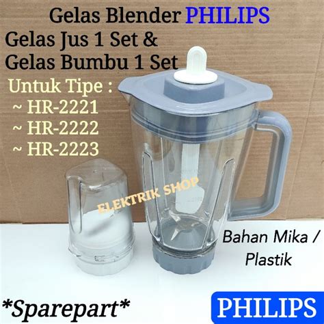 Jual Fullset Sparepart Gelas Jus Dan Bumbu Blender Philips Tipe Hr