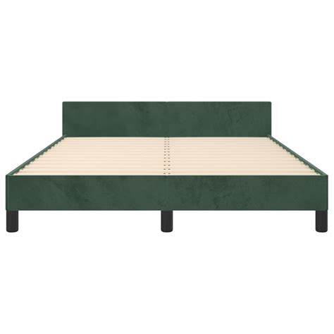 Atyhao Cadre de lit avec tête de lit Vert foncé 140x190 cm Velours