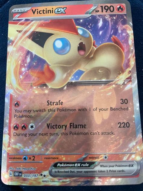 Pokémon Tcg Victini Ex Sv03 Obsidian Flames 033197 Holo Double Rare