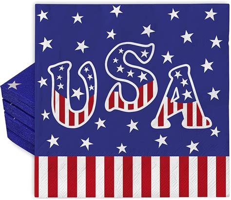 Amazon Anydesign Pcs Usa Patriotic Paper Napkins Disposable