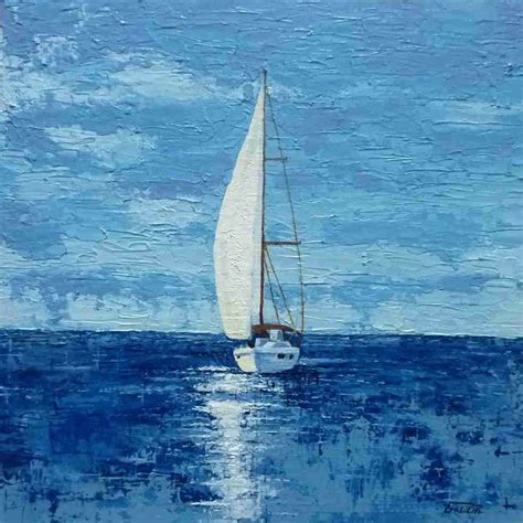 Cr Ations Galietti Voilier Sur Le Mer Peinture Acrylique Peinture